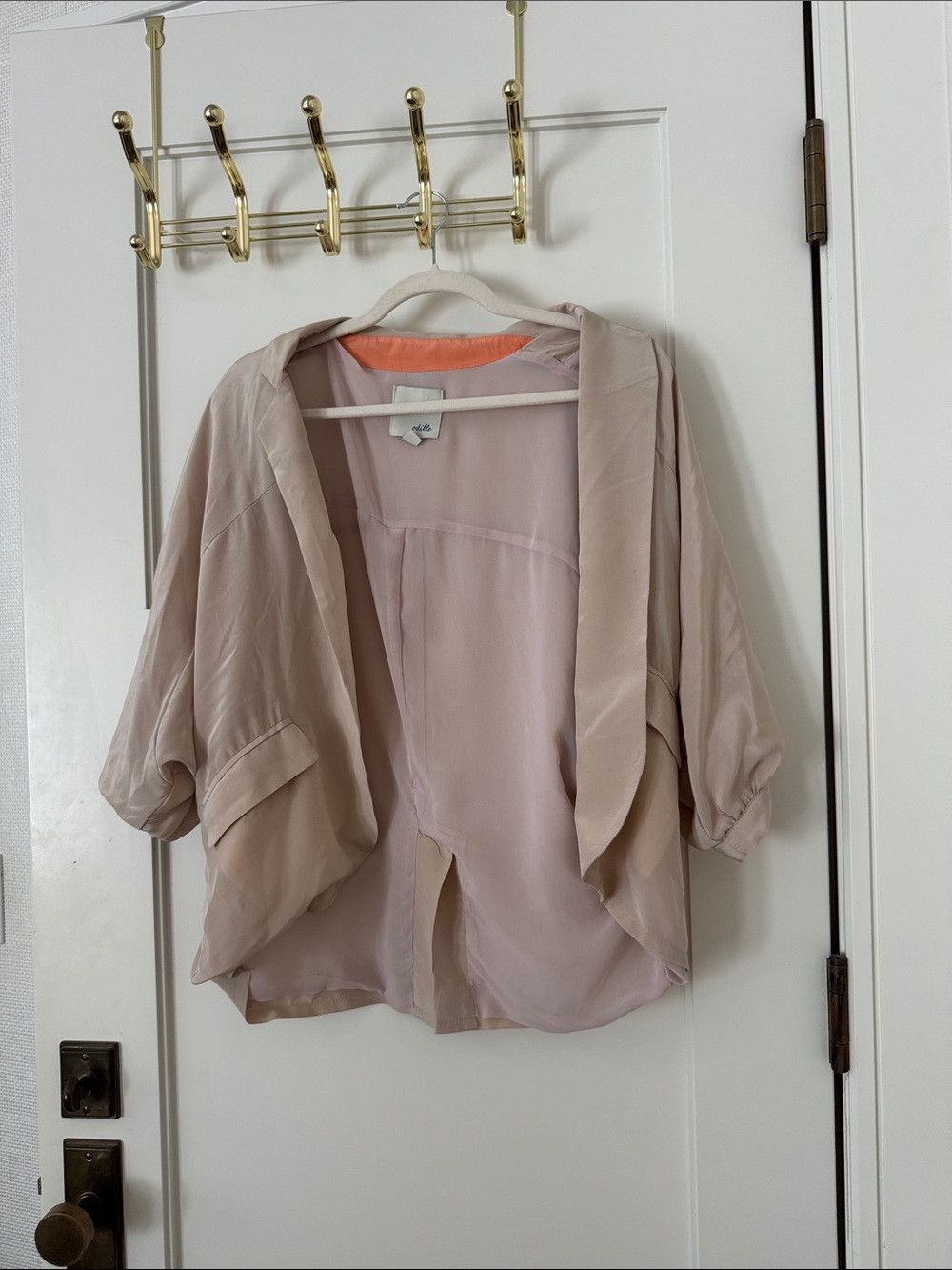 Odille Blush Open-Front Draped Women's Top
